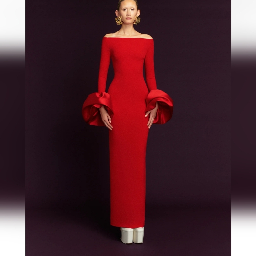 Solace London Red Long Sleeve Dress